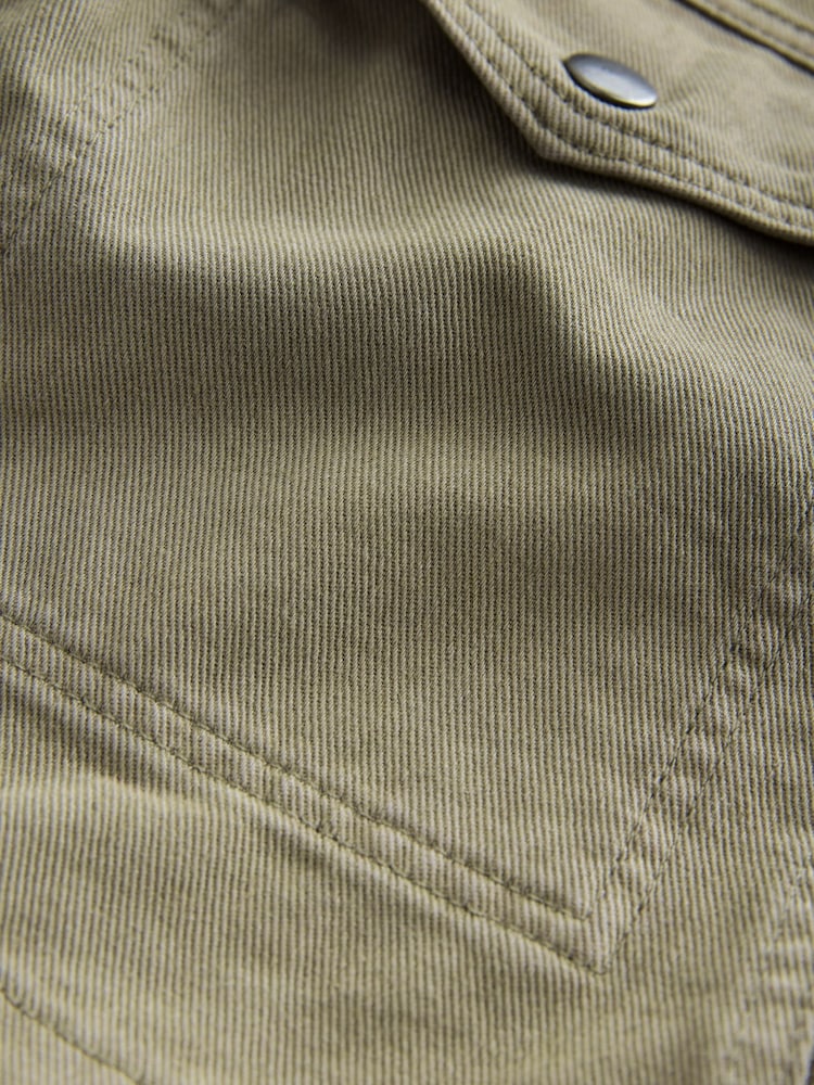 Khaki Green Cotton Utility Jacket - Image 7 of 8