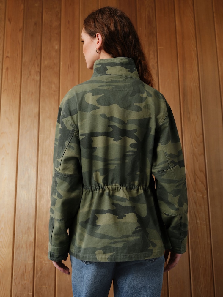 Khaki Camo Cotton Utility Jacket - Image 3 of 7