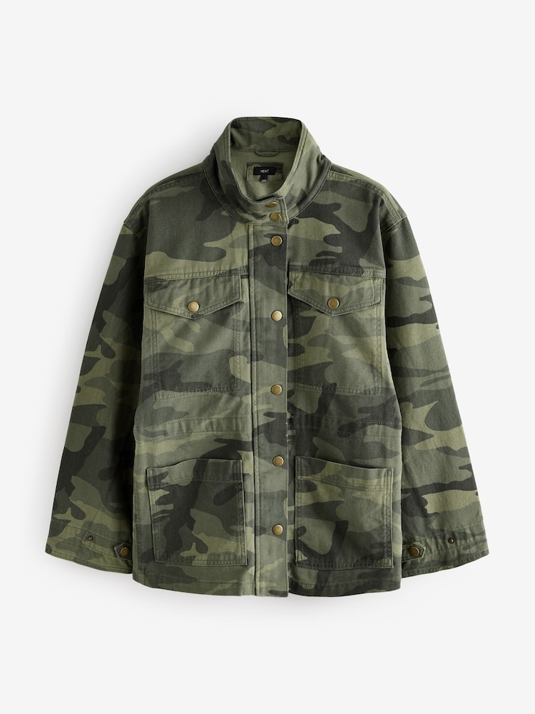 Khaki Camo Cotton Utility Jacket - Image 5 of 7