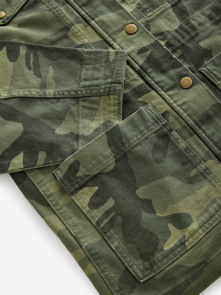 Khaki Camo Cotton Utility Jacket - Image 6 of 7