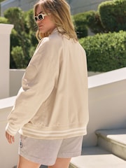self. Sand Cream Self Bomber Jacket - Image 4 of 8