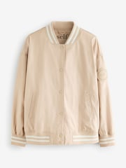 self. Sand Cream Self Bomber Jacket - Image 6 of 8