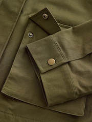 Khaki Green Contrast Collar Jacket - Image 6 of 6