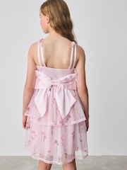 Baker by Ted Baker Pink Mesh Floral Tier Dress and Cape Set - Image 5 of 10