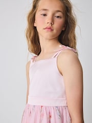 Baker by Ted Baker Pink Mesh Floral Tier Dress and Cape Set - Image 9 of 10