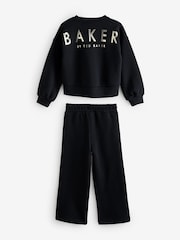 Noir - Baker by Ted Baker Wide Leg Sweatshirt and Joggers Set - Image 12 de 16