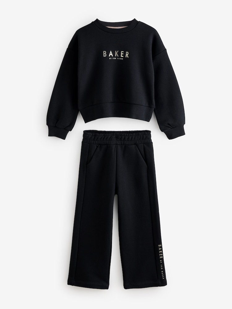 Noir - Baker by Ted Baker Wide Leg Sweatshirt and Joggers Set - Image 13 of 16