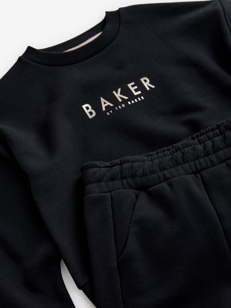 Noir - Baker by Ted Baker Wide Leg Sweatshirt and Joggers Set - Image 14 of 16