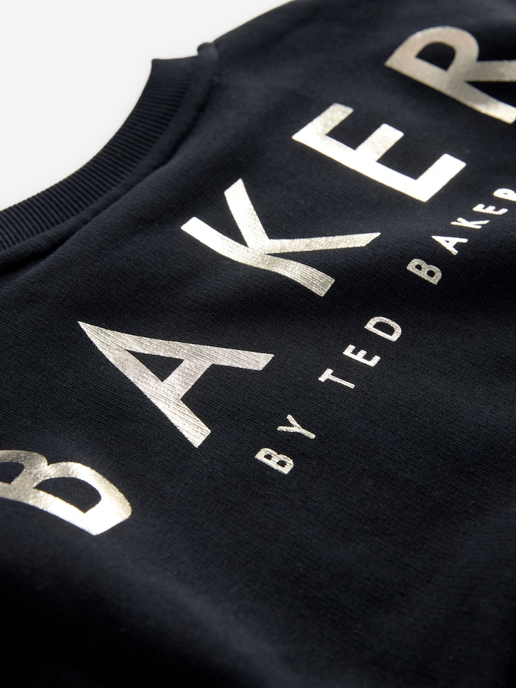 Noir - Baker by Ted Baker Wide Leg Sweatshirt and Joggers Set - Image 16 of 16