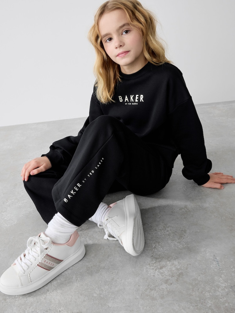 Noir - Baker by Ted Baker Wide Leg Sweatshirt and Joggers Set - Image 3 of 16