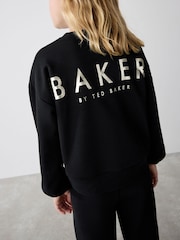 Noir - Baker by Ted Baker Wide Leg Sweatshirt and Joggers Set - Image 5 de 16