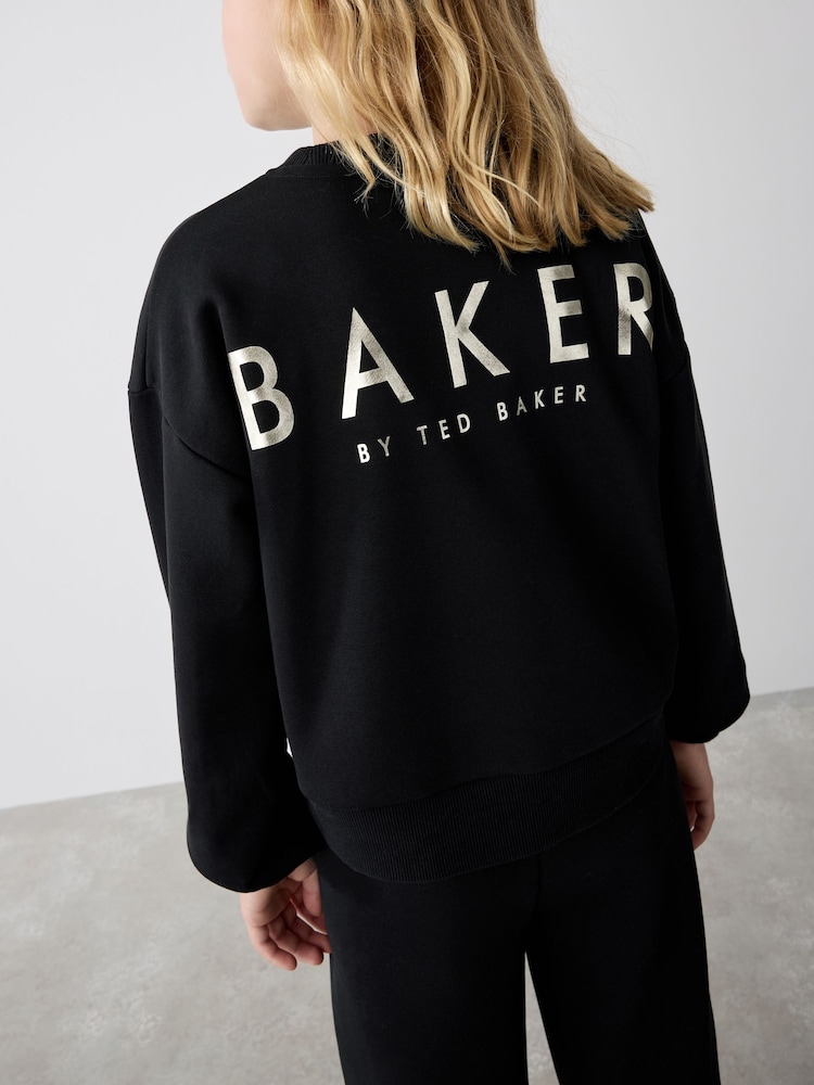 Noir - Baker by Ted Baker Wide Leg Sweatshirt and Joggers Set - Image 5 of 16