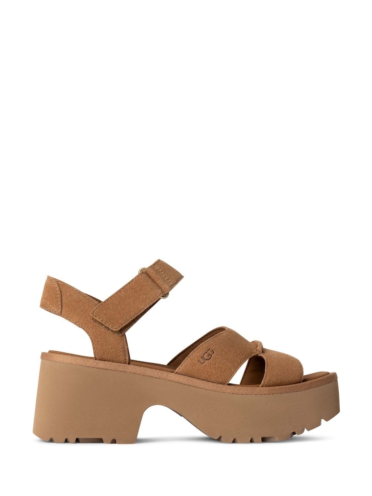 UGG Brown New Heights Ankle Strap Sandals - Image 1 of 4