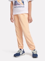 New Balance Pink Dark Girls Small Brush Back Logo Joggers - Image 1 of 8