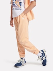 New Balance Pink Dark Girls Small Brush Back Logo Joggers - Image 2 of 8