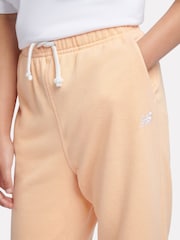 New Balance Pink Dark Girls Small Brush Back Logo Joggers - Image 4 of 8