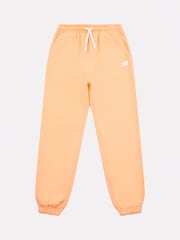 New Balance Pink Dark Girls Small Brush Back Logo Joggers - Image 6 of 8
