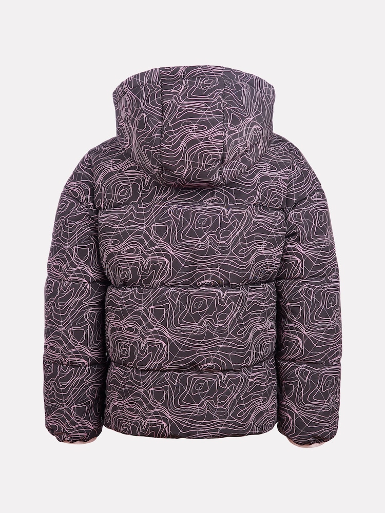 Dziewczęca kurtka puchowa New Balance z nadrukiem na całej powierzchni - Image 8 of 12