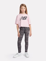 New Balance Black Girls AOP Jersey Leggings - Image 2 of 8