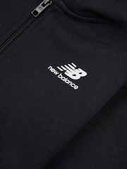 New Balance Black Girls Brush Back Graphic Zip Hoodie - Image 9 of 9