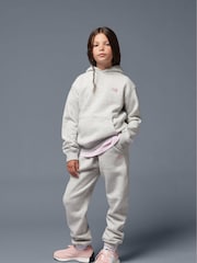 New Balance Grey Girls Small Brush Back Logo Joggers - Image 1 of 9
