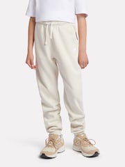 New Balance White Girls Small Brush Back Logo Joggers - Image 1 of 9