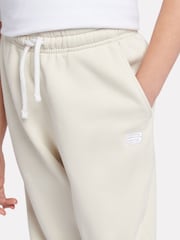 New Balance White Girls Small Brush Back Logo Joggers - Image 4 of 9