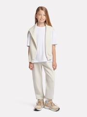 New Balance White Girls Small Brush Back Logo Joggers - Image 6 of 9
