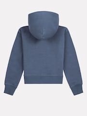 New Balance Blue Small Girls Brush Back Logo Zip Hoodie - Image 2 of 3