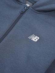 New Balance Blue Small Girls Brush Back Logo Zip Hoodie - Image 3 of 3