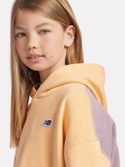 New Balance Orange Girls Premium Drop Hem 100% Cotton Hoodie - Image 5 of 10