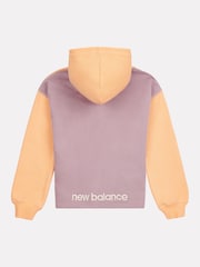 New Balance Orange Girls Premium Drop Hem 100% Cotton Hoodie - Image 9 of 10