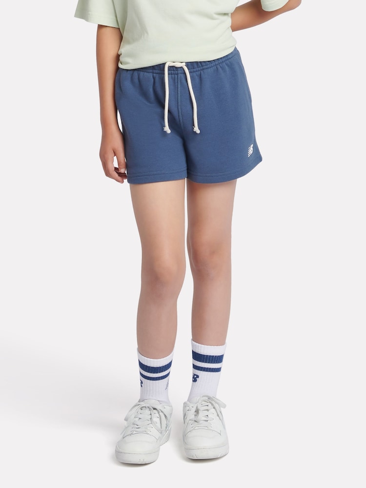 New Balance Blue Small Girls Logo Shorts - Image 1 of 8