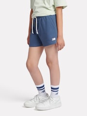 New Balance Blue Small Girls Logo Shorts - Image 2 of 8