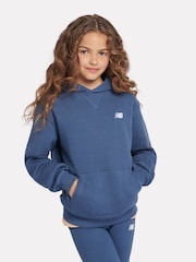 New Balance Blue Small Girls Brush Back Logo Hoodie - Image 1 of 9