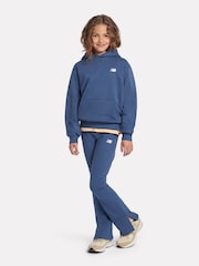 New Balance Blue Small Girls Brush Back Logo Hoodie - Image 6 of 9