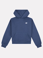 New Balance Blue Small Girls Brush Back Logo Hoodie - Image 7 of 9
