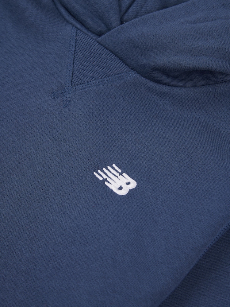 New Balance Blue Small Girls Brush Back Logo Hoodie - Image 9 of 9