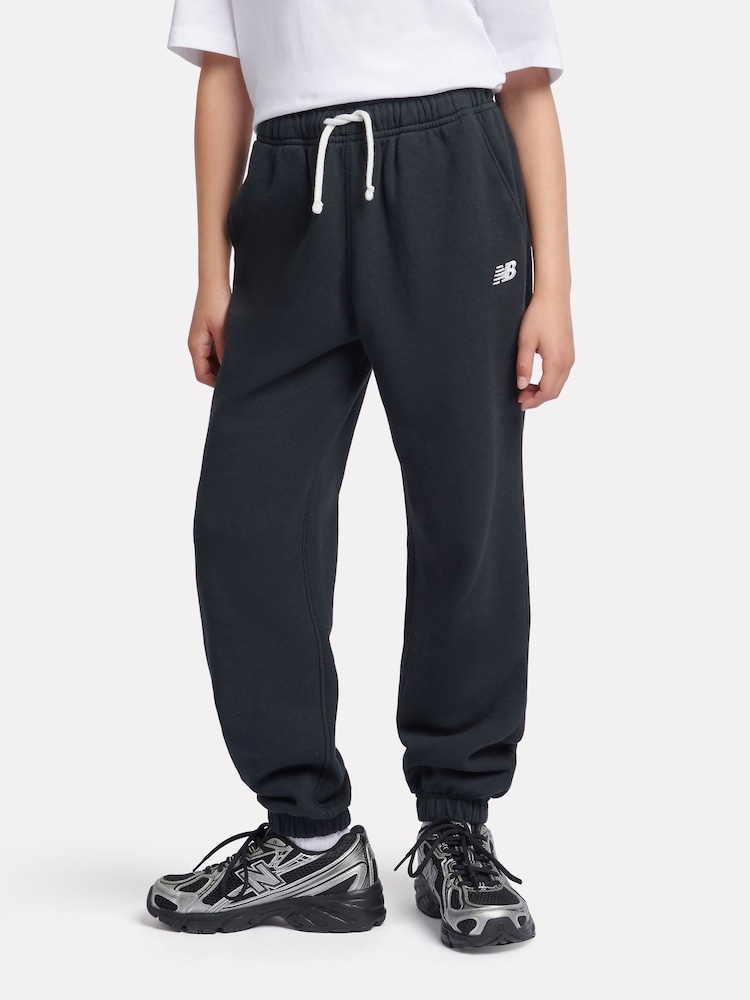 New Balance Black Kids French Terry Small Logo Joggers - Image 1 of 8