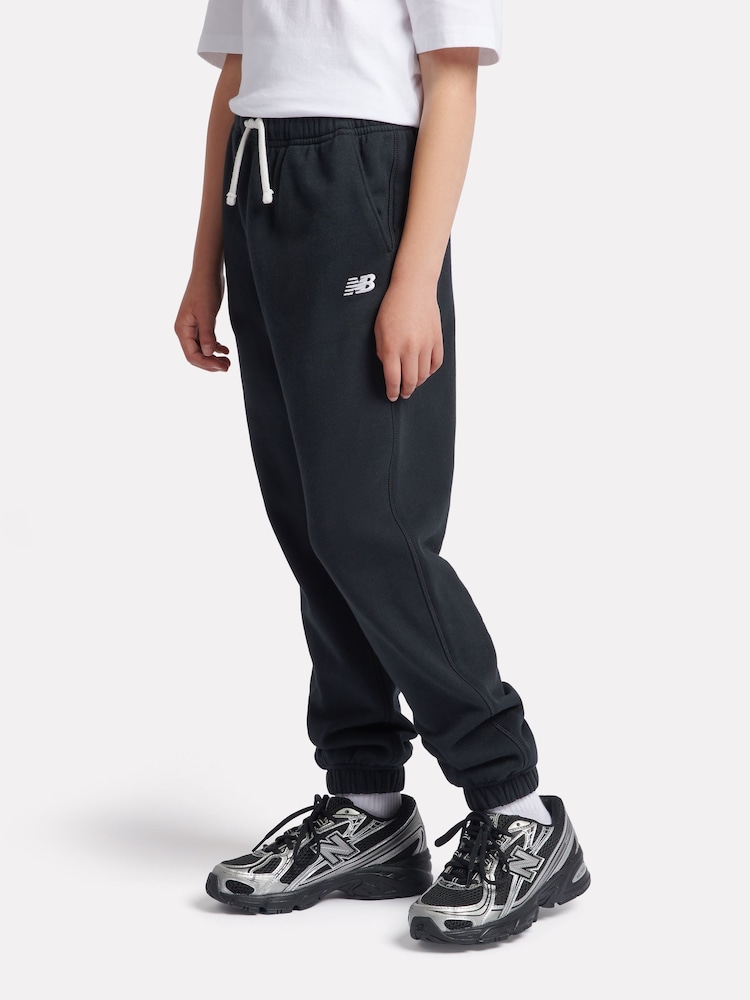 New Balance Black Kids French Terry Small Logo Joggers - Image 2 of 8