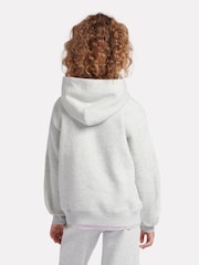 New Balance Grey Small Girls Brush Back Logo Hoodie - Image 3 of 9