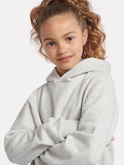 New Balance Grey Small Girls Brush Back Logo Hoodie - Image 4 of 9
