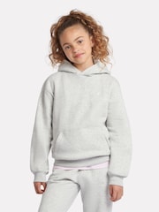 New Balance Grey Small Girls Brush Back Logo Hoodie - Image 6 of 9