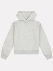 New Balance Grey Small Girls Brush Back Logo Hoodie - Image 7 of 9
