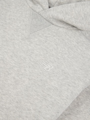 New Balance Grey Small Girls Brush Back Logo Hoodie - Image 9 of 9