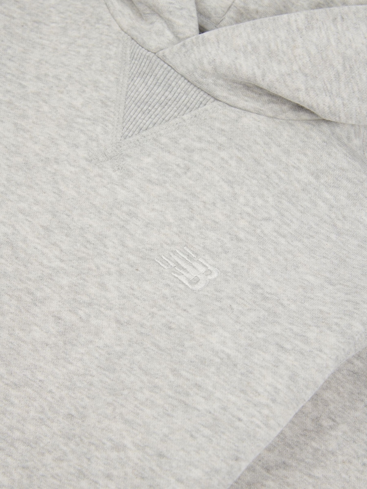 New Balance Grey Small Girls Brush Back Logo Hoodie - Image 9 of 9
