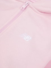 New Balance Red Small Girls Brush Back Logo Zip Hoodie - Image 3 of 3