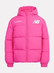 New Balance Pink Girls Graphic Logo Coat - Image 7 of 12