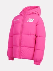 New Balance Pink Girls Graphic Logo Coat - Image 8 of 12