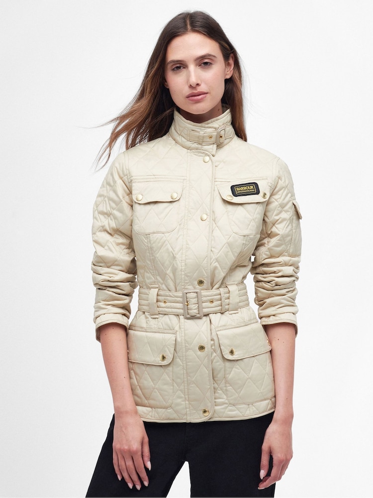 Barbour® International Cream Quilt Jacket - Image 1 of 6